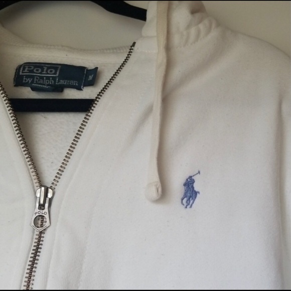 Polo Ralph Lauren Men's White Zip Up Hoodie - Picture 3 of 3